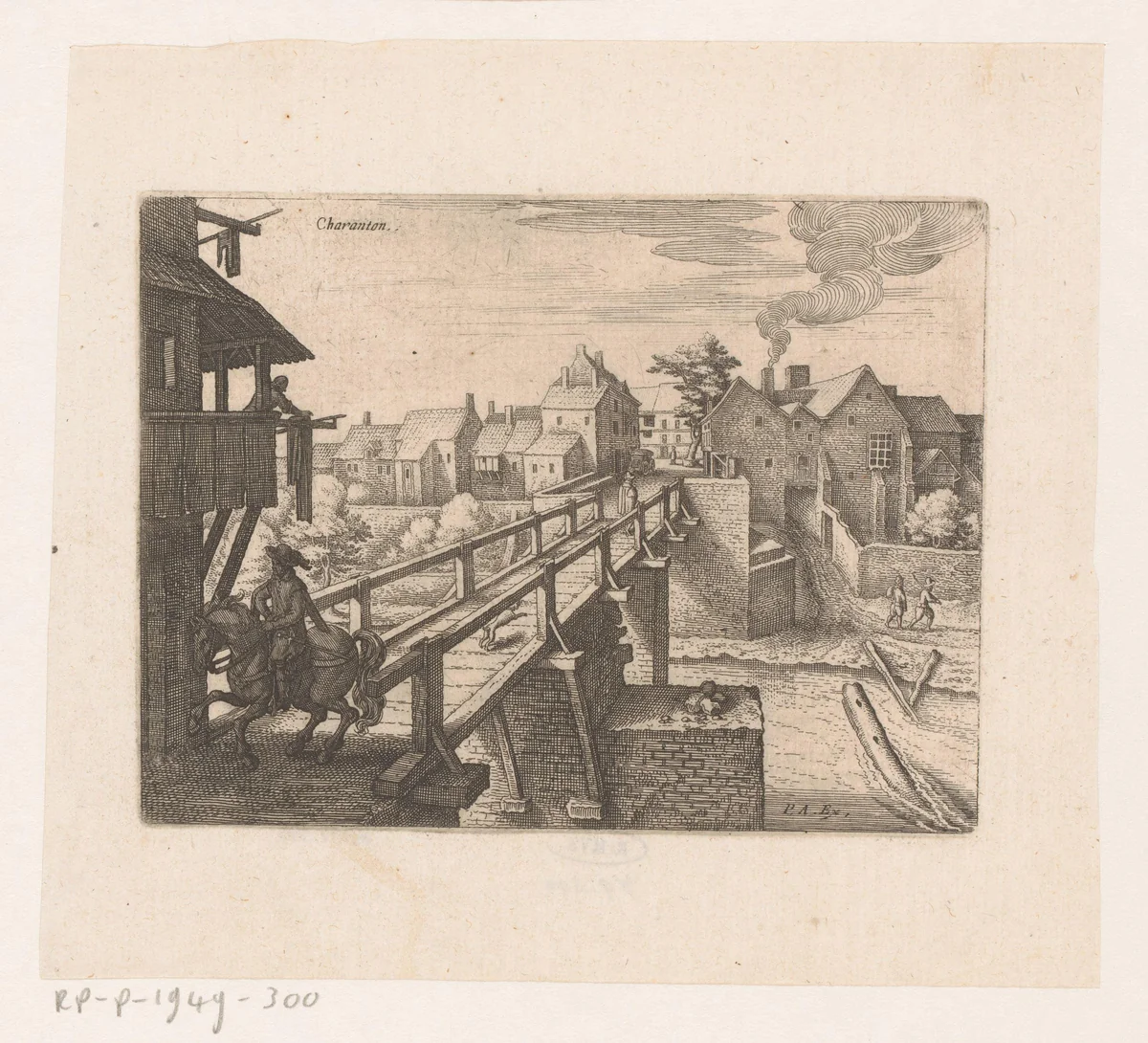 Gezicht op Charenton-le-Pont by Matthäus Merian, print, 1603-1650