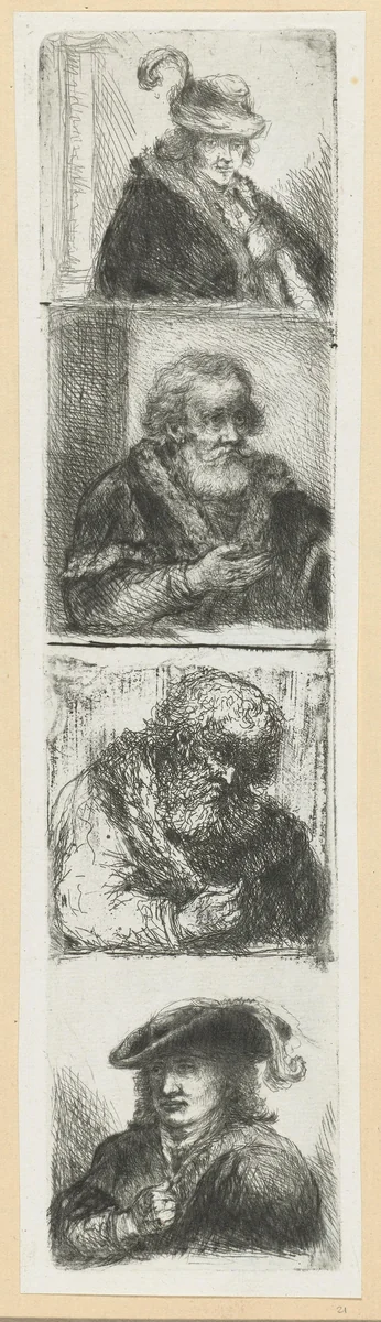 Landschap met ruiter by Jan van Aken, print, 1624-1661