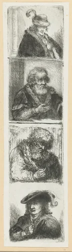 Landschap met ruiter by Jan van Aken, print, 1624-1661