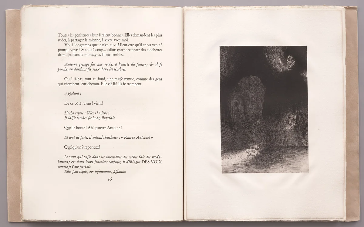 . . . I Have Sometimes Seen in the Sky What Seemed like Forms of Spirits (. . . J'ai quelquefois aperçu dans le ciel comme des formes d'esprits) (plate III) from La Tentation de Saint-Antoine by Odilon Redon, illustrated book, 1896