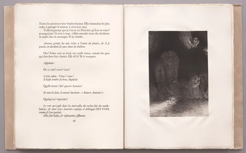 . . . I Have Sometimes Seen in the Sky What Seemed like Forms of Spirits (. . . J'ai quelquefois aperçu dans le ciel comme des formes d'esprits) (plate III) from La Tentation de Saint-Antoine by Odilon Redon, illustrated book, 1896
