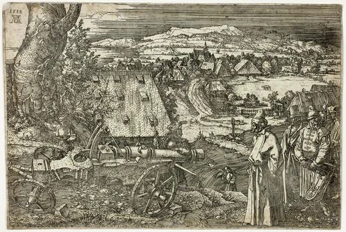 Landscape with Cannon by Albrecht Dürer, print, 1518