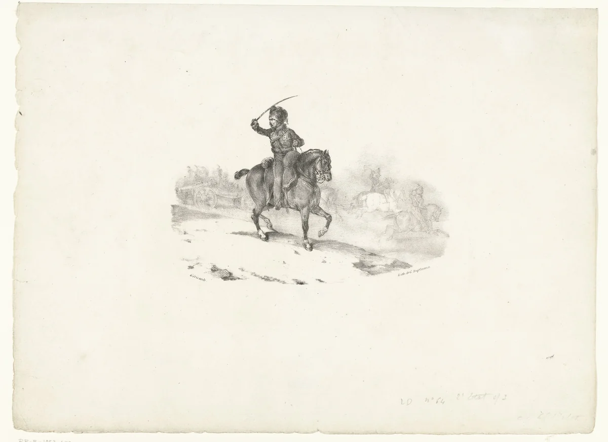 Officier van de artillerie by Théodore Géricault, print, 1823