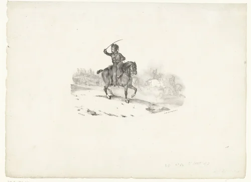 Officier van de artillerie by Théodore Géricault, print, 1823