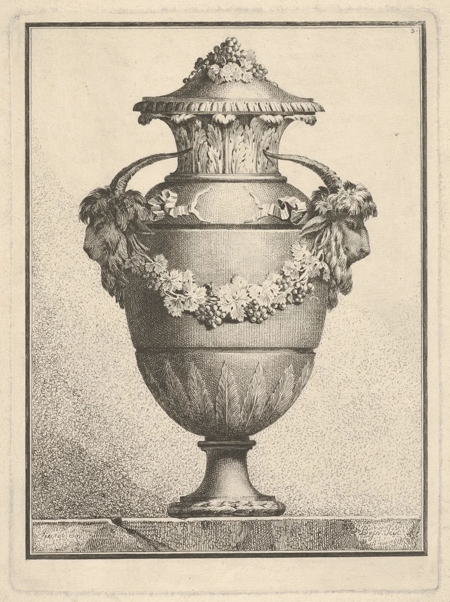 Neoclassical Vase by Benigno Bossi, print, 1764