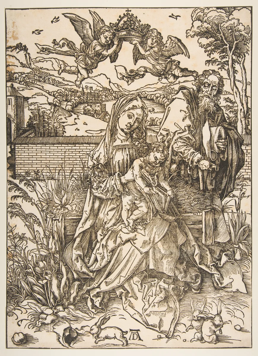 The Holy Family with the Three Hares by Albrecht Dürer, print, 1485-1528
