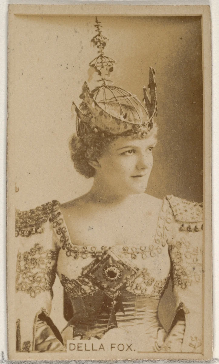 Della Fox, from the Actors and Actresses series (N45, Type 8) for Virginia Brights Cigarettes by Allen & Ginter, photograph, 1885-1891