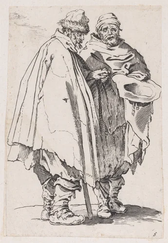 Reverse Copy of L'Aveugle et son Compagnon (The Blind Man and his Companion), from Les Gueux suite appelée aussi Les Mendiants, Les Baroni, ou Les Barons (The Beggars, also called the Barons) by anonymous, print, 1625-1700