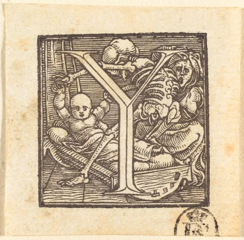Letter Y by Hans Lützelburger, print, 1518-1528