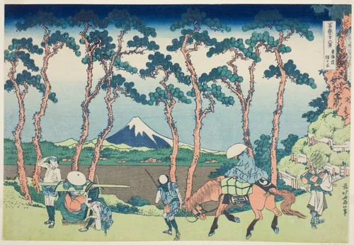 Tokaido Hodogaya, from the series "Thirty-six Views of Mount Fuji (Fugaku sanjurokkei)" by Katsushika Hokusai (葛飾 北斎), print, 1825-1838