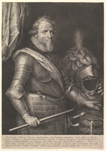 Portrait of Maurits, Prince of Orange by Jan Muller, print, 1608