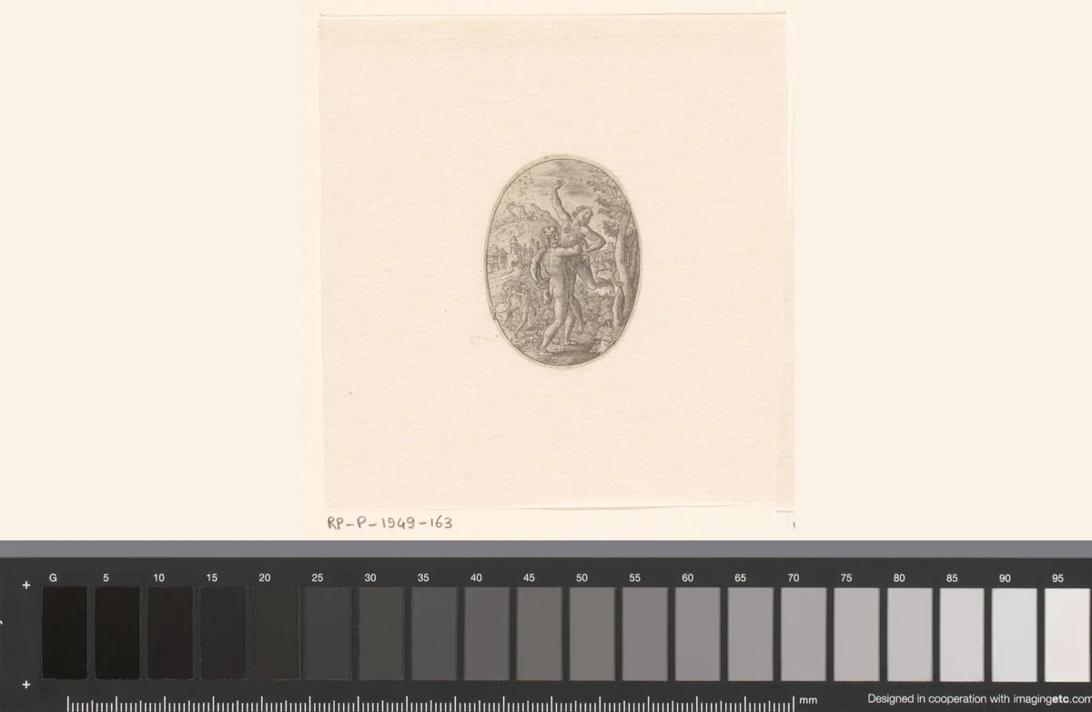 Hercules en Antaeus by Unknown, print, 1573-1580