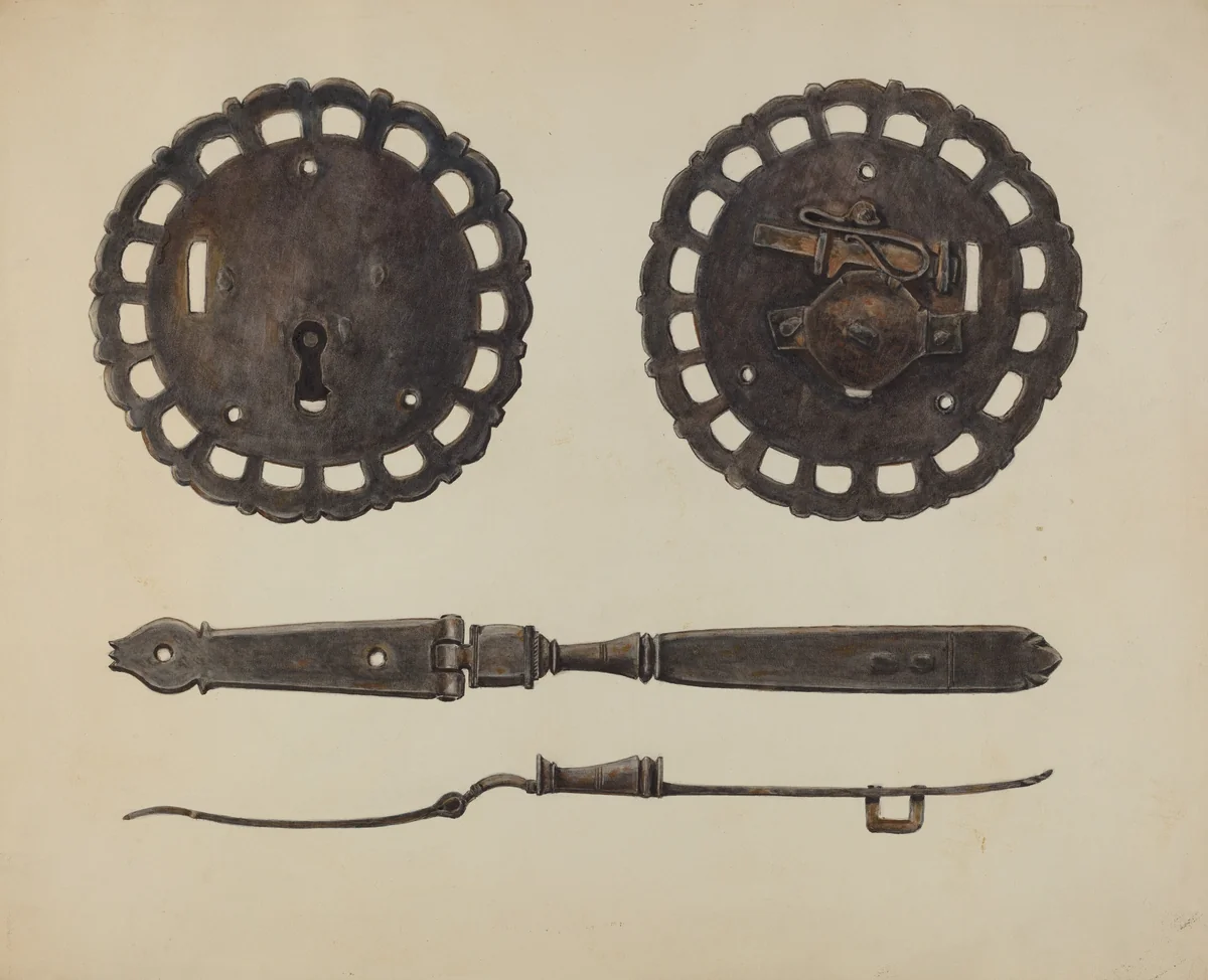 Chest Lock and Hasp by Al Curry, index of american design, 1938