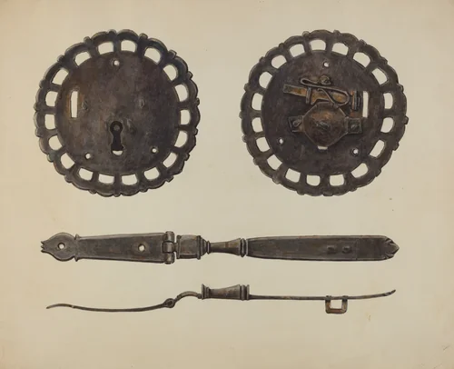 Chest Lock and Hasp by Al Curry, index of american design, 1938