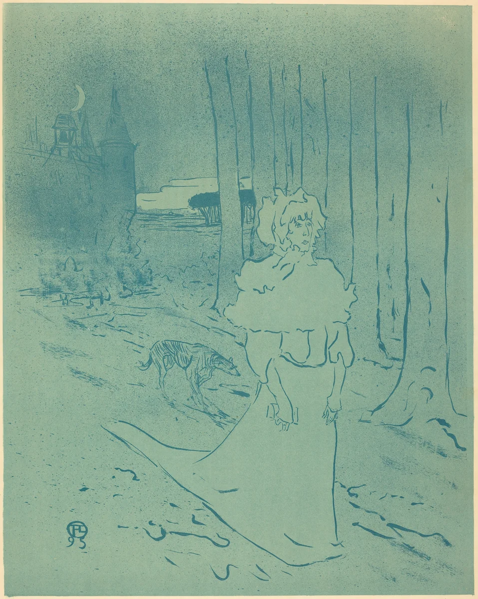 The Manor Lady or the Omen (La chatelaine ou le tocsin) by Henri de Toulouse-Lautrec, print, 1895