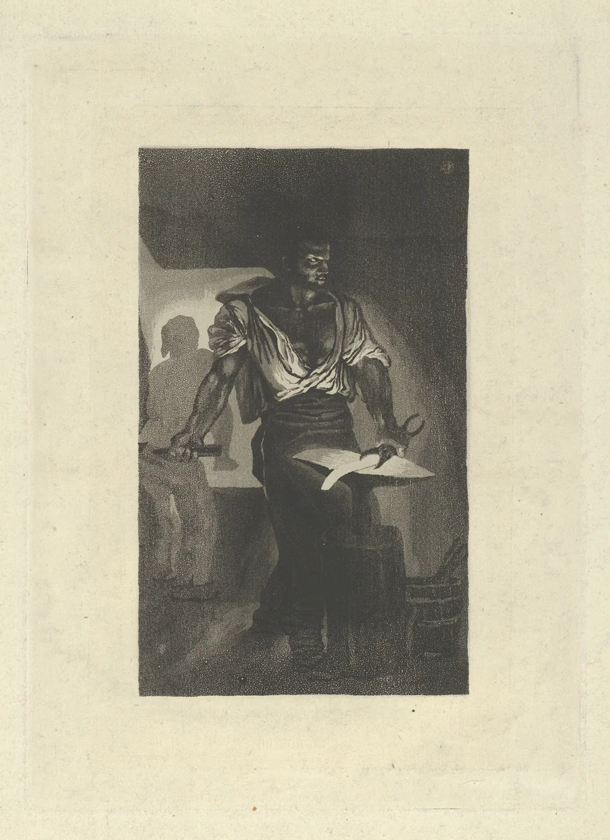A Blacksmith by Eugène Delacroix, print, 1833