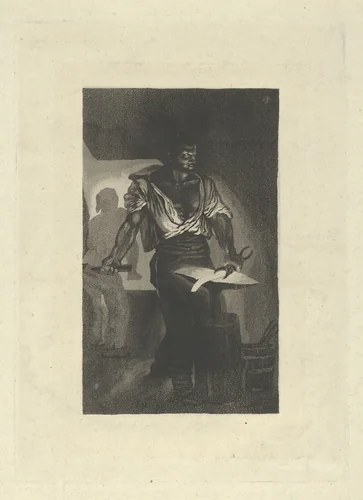 A Blacksmith by Eugène Delacroix, print, 1833