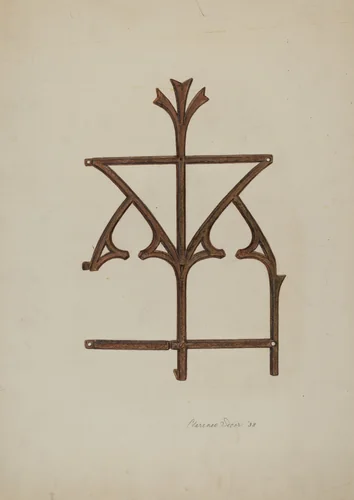 Ornamental Iron Grill by Clarence Secor, index of american design, 1938