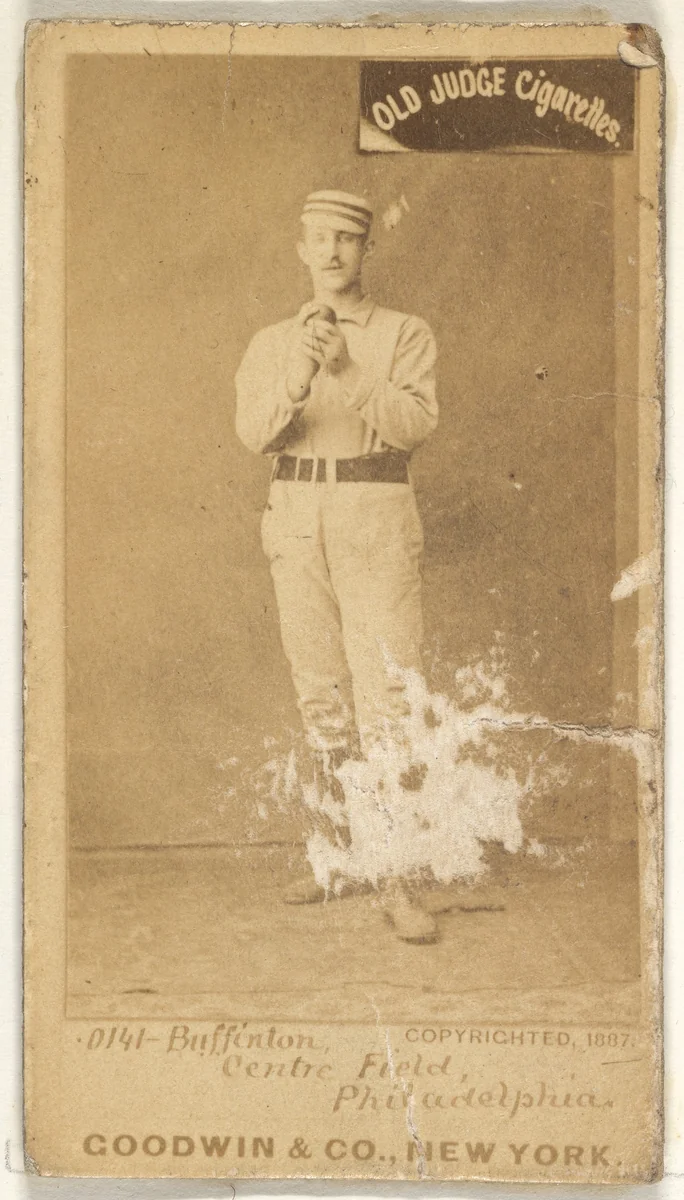 Charles G. Buffington, Center Field, Philadelphia, from the Old Judge series (N172) for Old Judge Cigarettes by Goodwin & Company, photograph, 1887