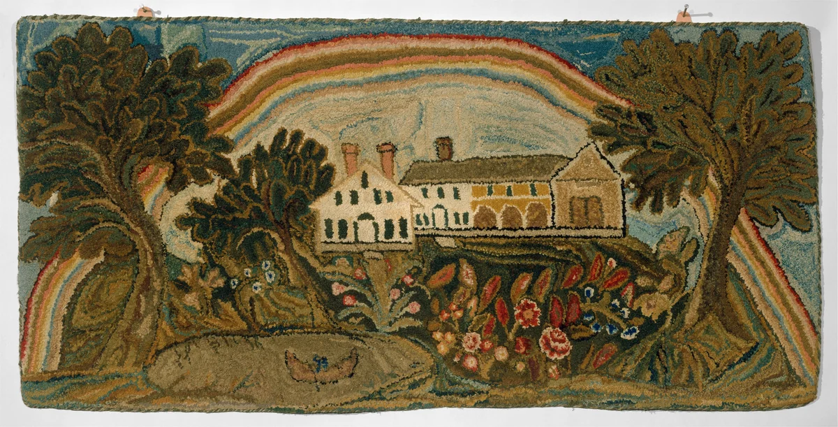 Hooked Rug by Lucy Trask Barnard, artwork, 1857-1860