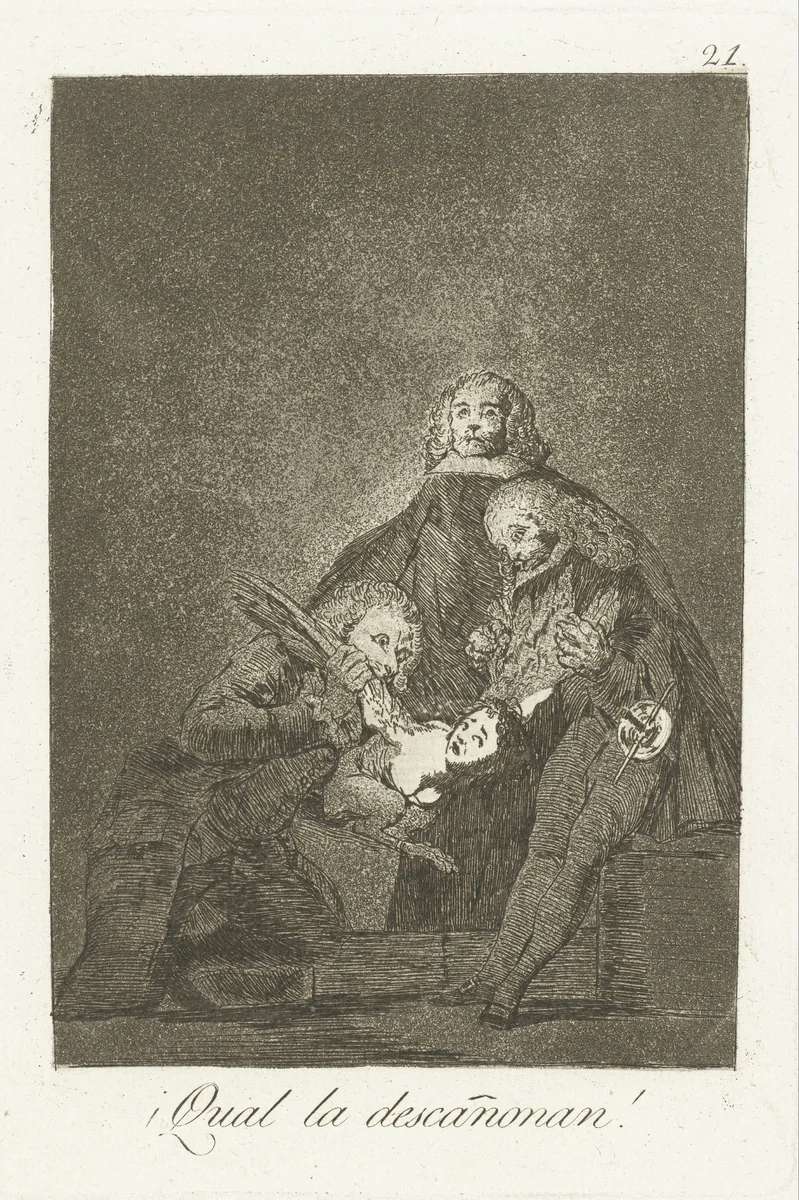 Wat worden zij geplukt! by Francisco de Goya, print, 1797-1799