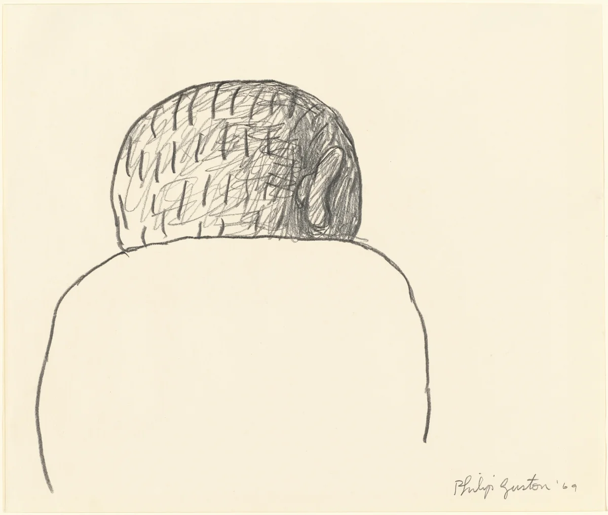 Back View by Philip Guston, drawing, 1969