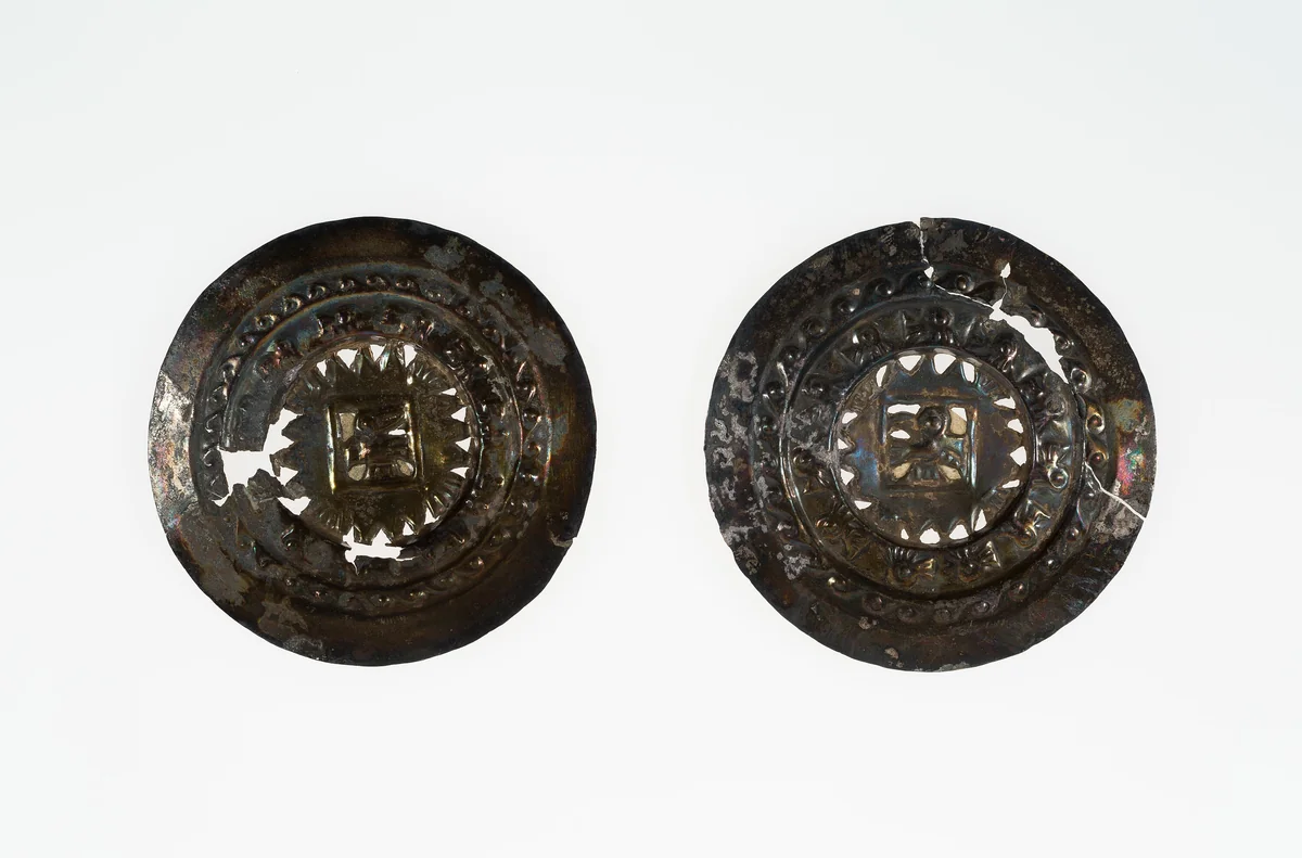 Pair of Ear Spools by Chimú, metalwork, 1100-1470