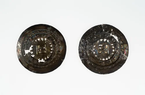 Pair of Ear Spools by Chimú, metalwork, 1100-1470