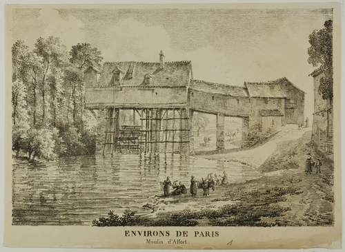 The Environs of Paris: Alfort Mill by Louis Pierre Baltard, print, 1817
