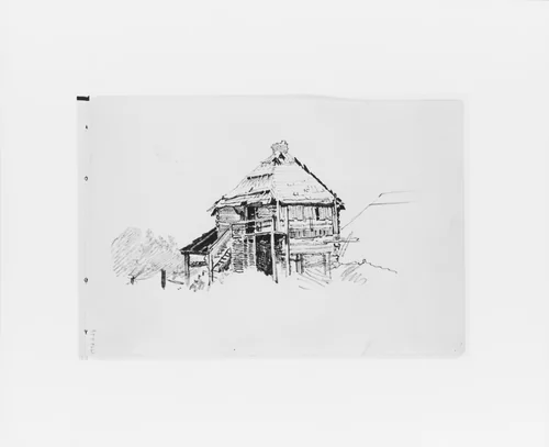 Dwelling (from Sketchbook X) by William Trost Richards, artwork, 1885