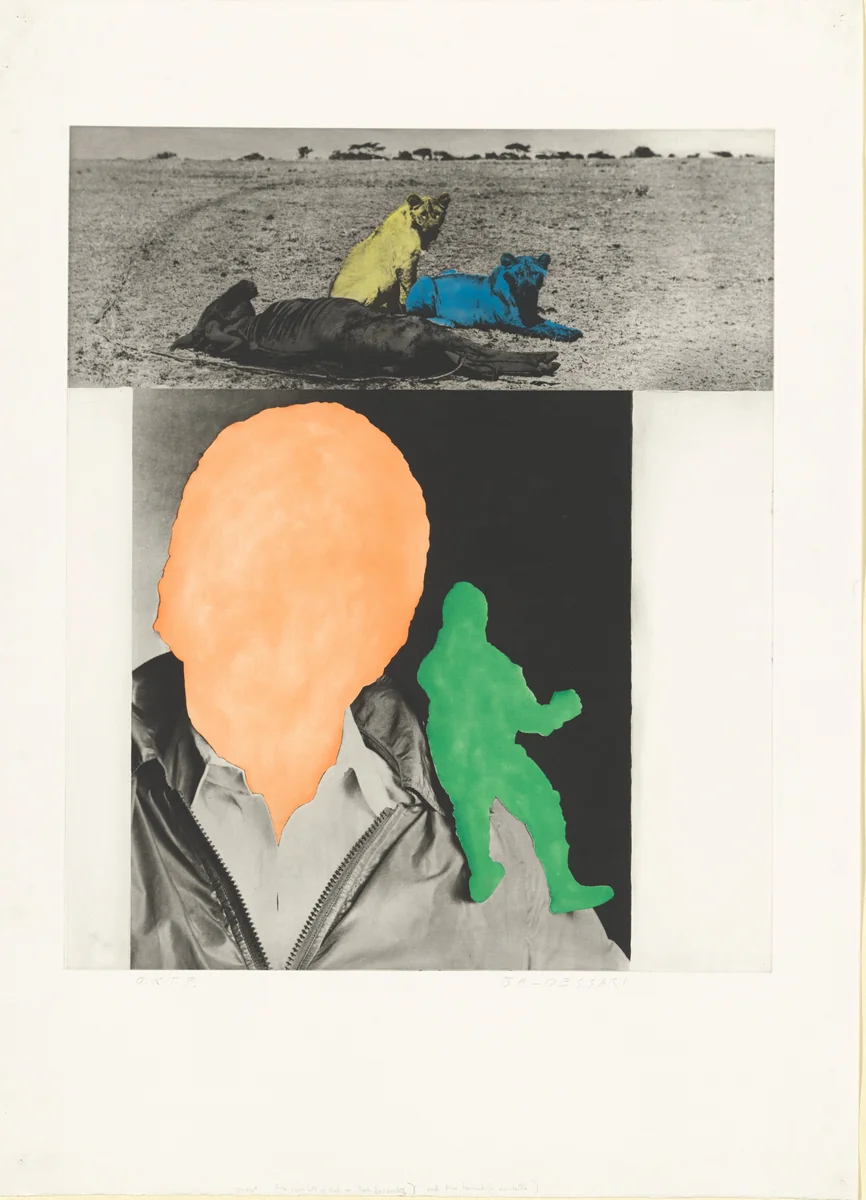 Person with Conscience (Green) / Animals Quiescent by John Baldessari, print, 1991