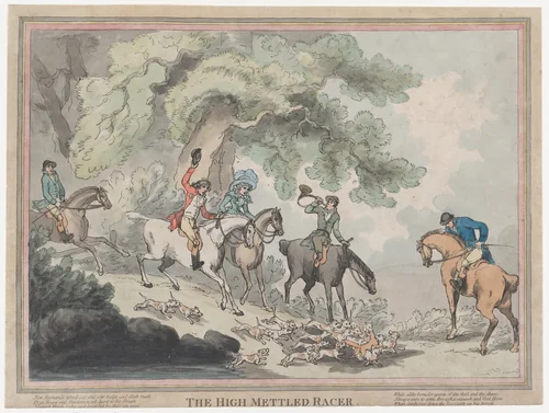 The Hunter (from The Life of a Racehourse, or The High-Mettled Racer) by Thomas Rowlandson, print, 1789
