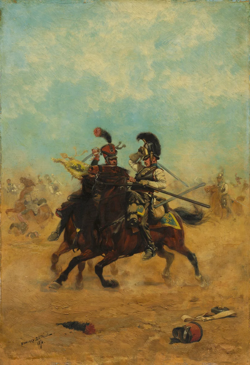 Combat for the Colors by Édouard Detaille, painting, 1874