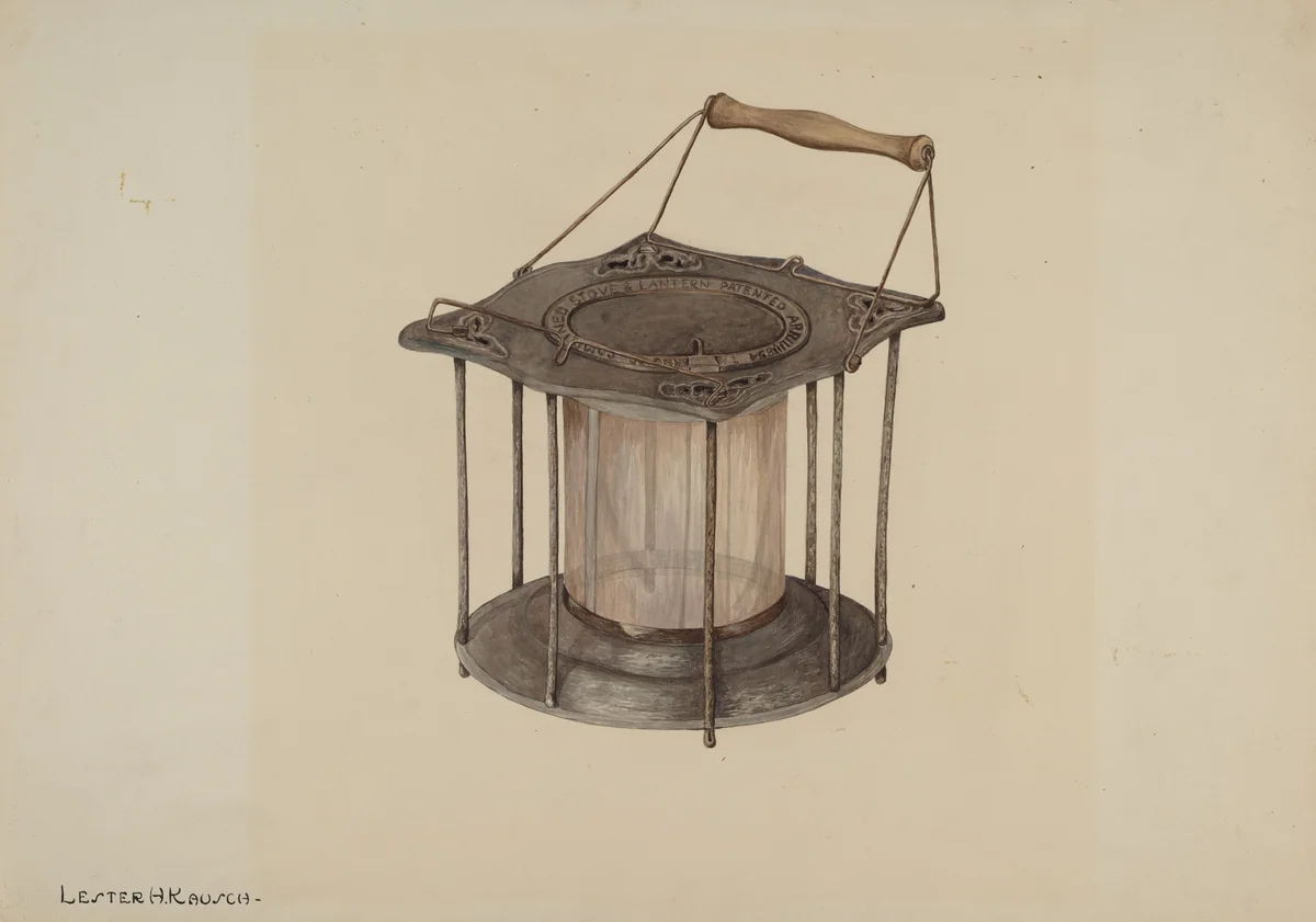 Combined Stove and Lantern by Lester Kausch, index of american design, 1940