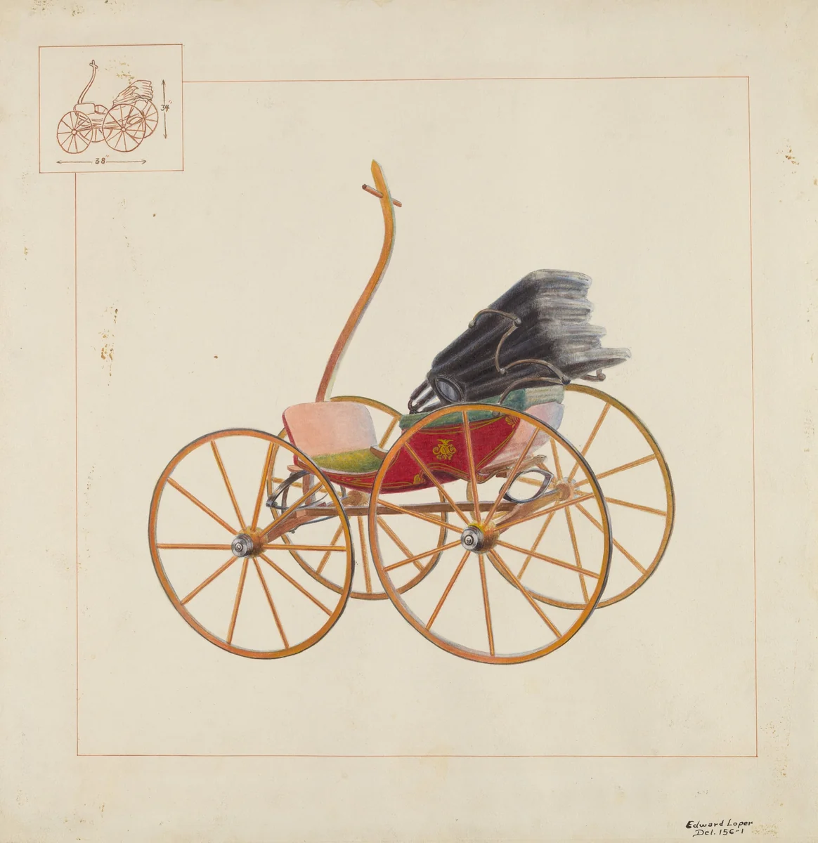Baby Carriage by Edward L. Loper, index of american design, 1937