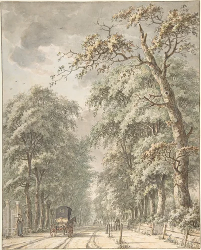 The Amstelveen Road from Amsterdam towards Amstelveen by Johann Edler Goll van Franckenstein, drawing, 1737-1785