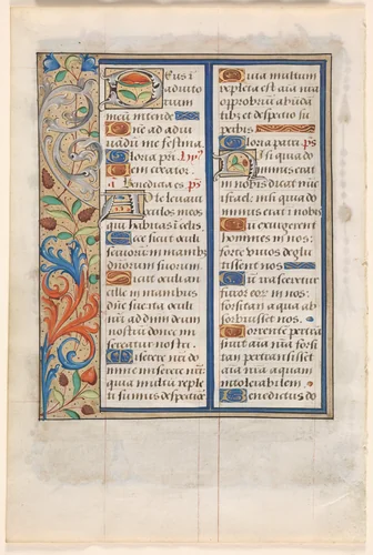 Leaf from a Book of Hours: Text with Illustrated Border (verso) by Unknown, manuscript, 1505-1515