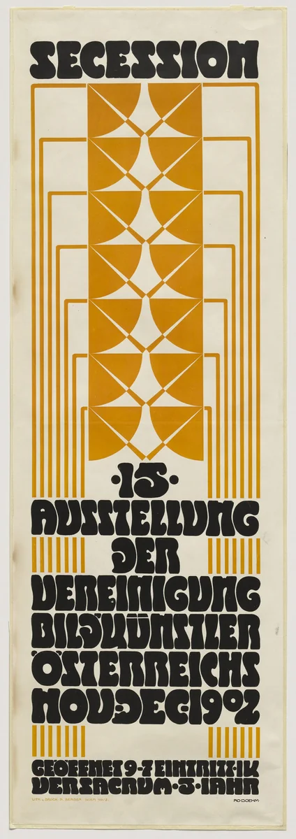 Poster for the Fifteenth Secession Exhibition by Adolf Boehm, design, 1902