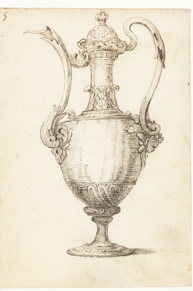 Ontwerp voor een sierkan by anonymous, drawing, 1500-1800