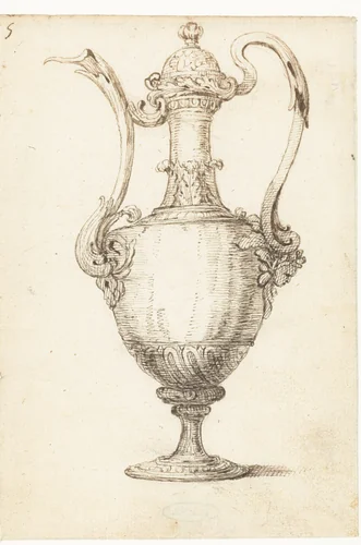 Ontwerp voor een sierkan by anonymous, drawing, 1500-1800