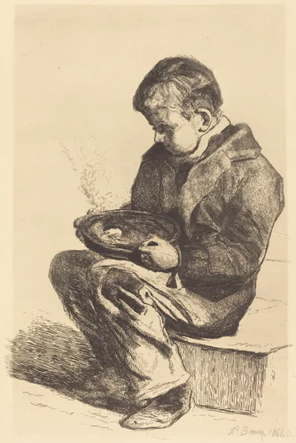 Boy Eating Soup (Enfant mangeant sa soupe) by François Bonvin, portfolio, 1817-1887