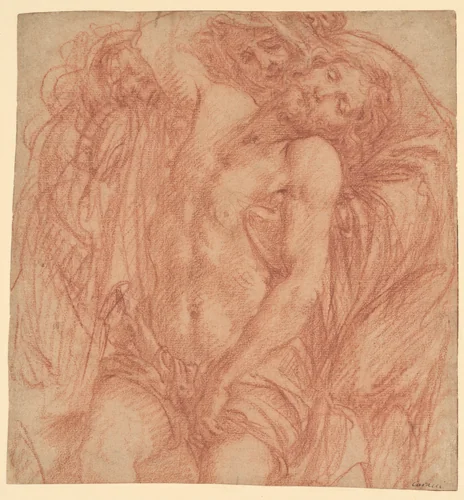 Study for a Pietà by Fabrizio Boschi, drawing, 1620-1629