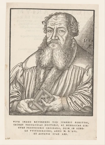 Portret van Johann Forster by Unknown, print, 1556