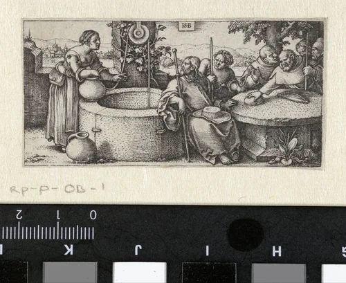 Christus en de Samaritaanse vrouw by Unknown, print, 1510-1550