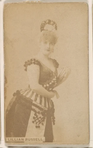 Lillian Russell, from the Actresses series (N246), Type 1, issued by Kinney Brothers to promote Sporting Extra Cigarettes by Kinney Brothers Tobacco Company, photograph, 1888-1892
