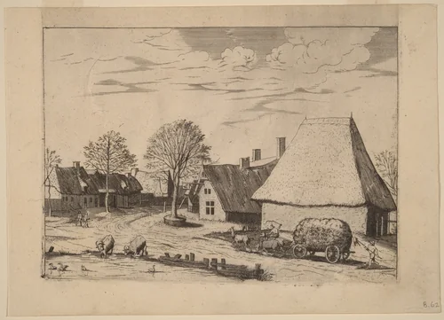 Village Street with Hay Cart by Lucas van Doetechum
Johannes van Doetechum the Elder
Master of the Small Landscapes, print, 1559-1561