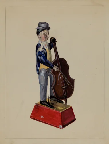 Man with Cello by Mina Lowry, index of american design, 1935-1942
