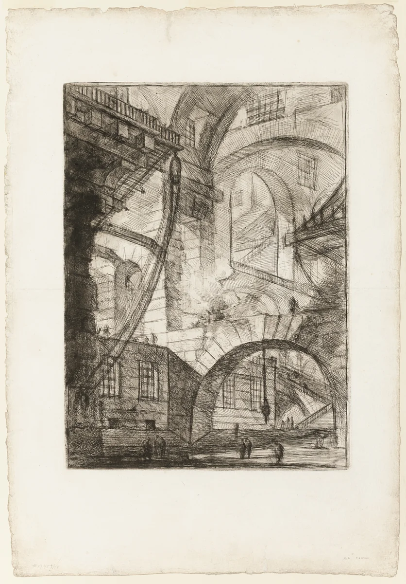The Smoking Fire, plate 6 from Imaginary Prisons by Giovanni Battista Piranesi, print, 1750-1760
