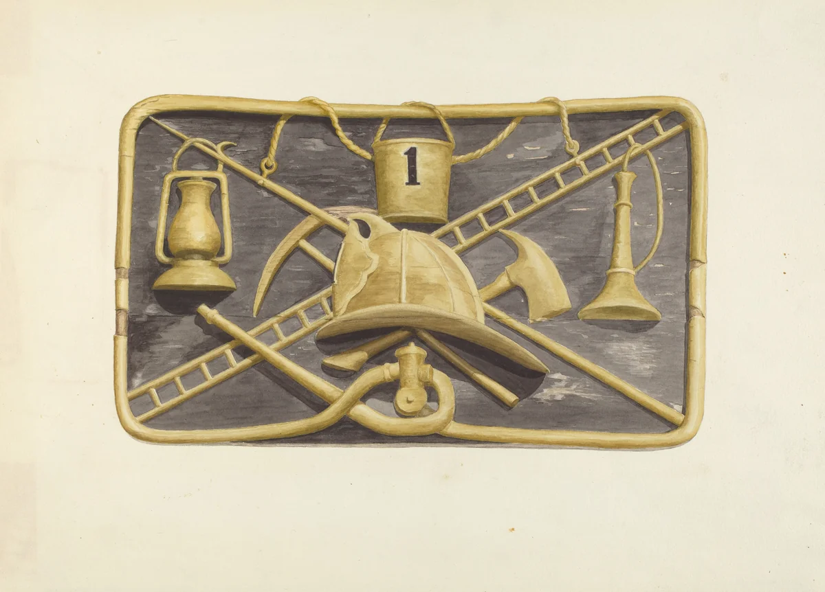 Taniscot Engine House Sign by Curry M. Bartlett, index of american design, 1935-1942