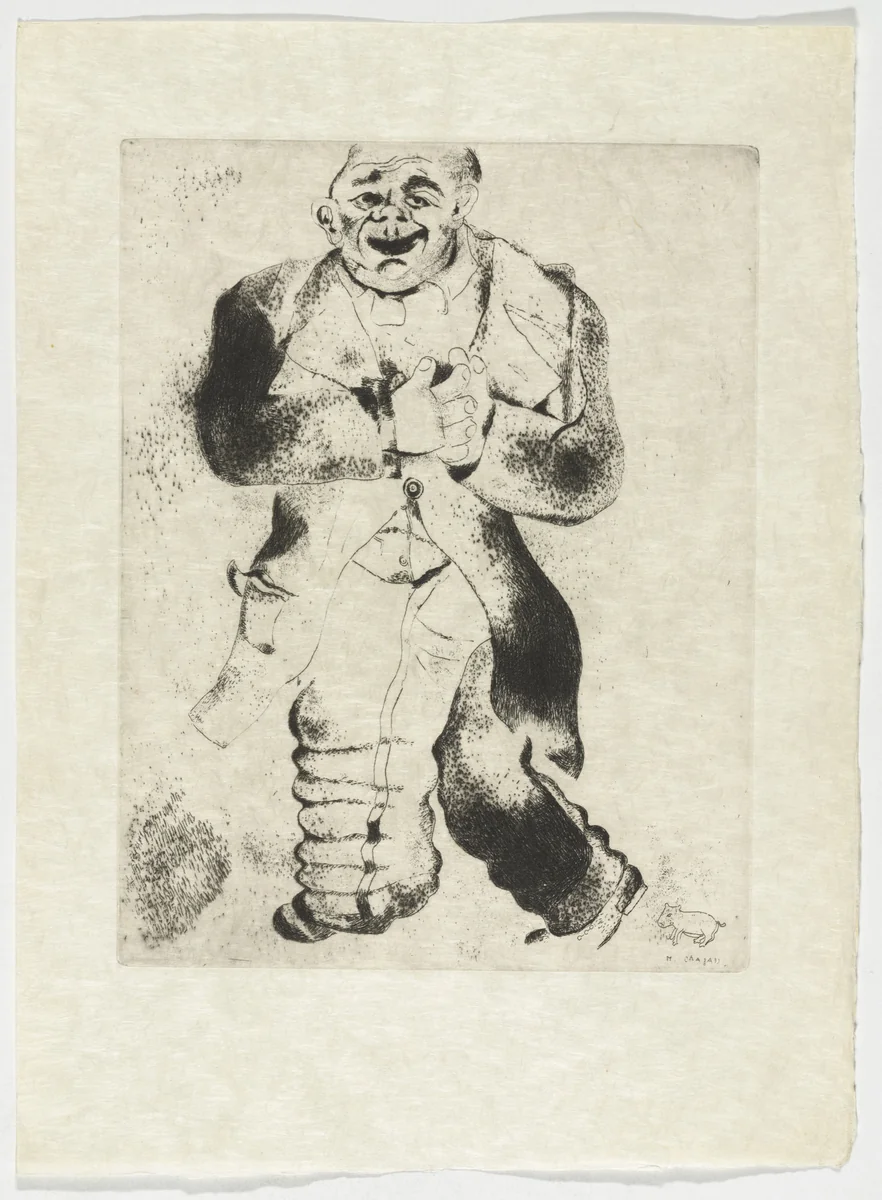 Sobakévitch, plate XXXII (supplementary suite) from Les Âmes mortes by Marc Chagall, illustrated book, 1923